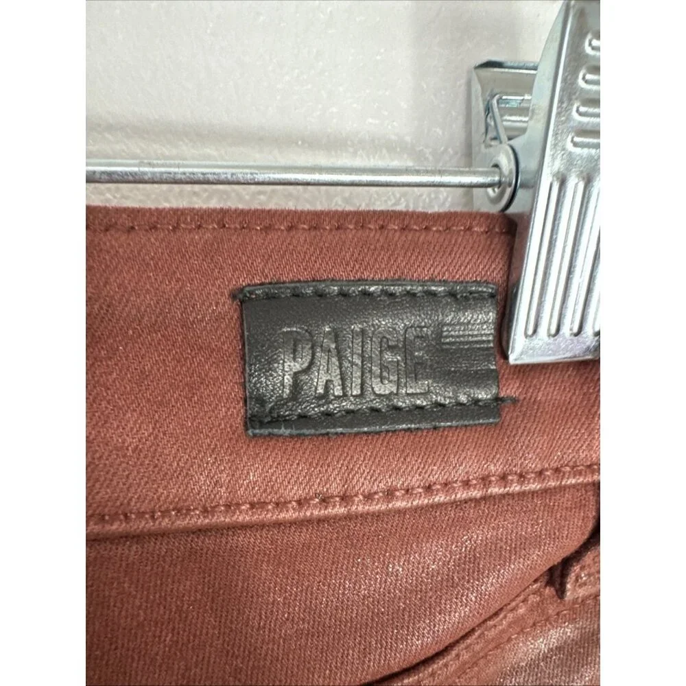 Paige Women's 23 Hoxton Ankle Luxe Coating Jeans Rust‎ Inseam 27.5